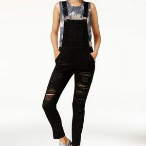 Dollhouse Distressed Black Overalls Denim Overalls
